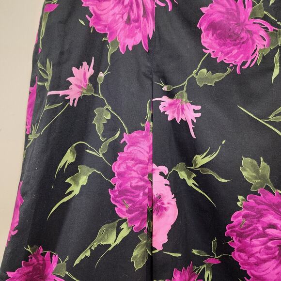 Talbots large purple and pink flower print pleated  lined skirt woman's size 18 - Picture 6 of 10